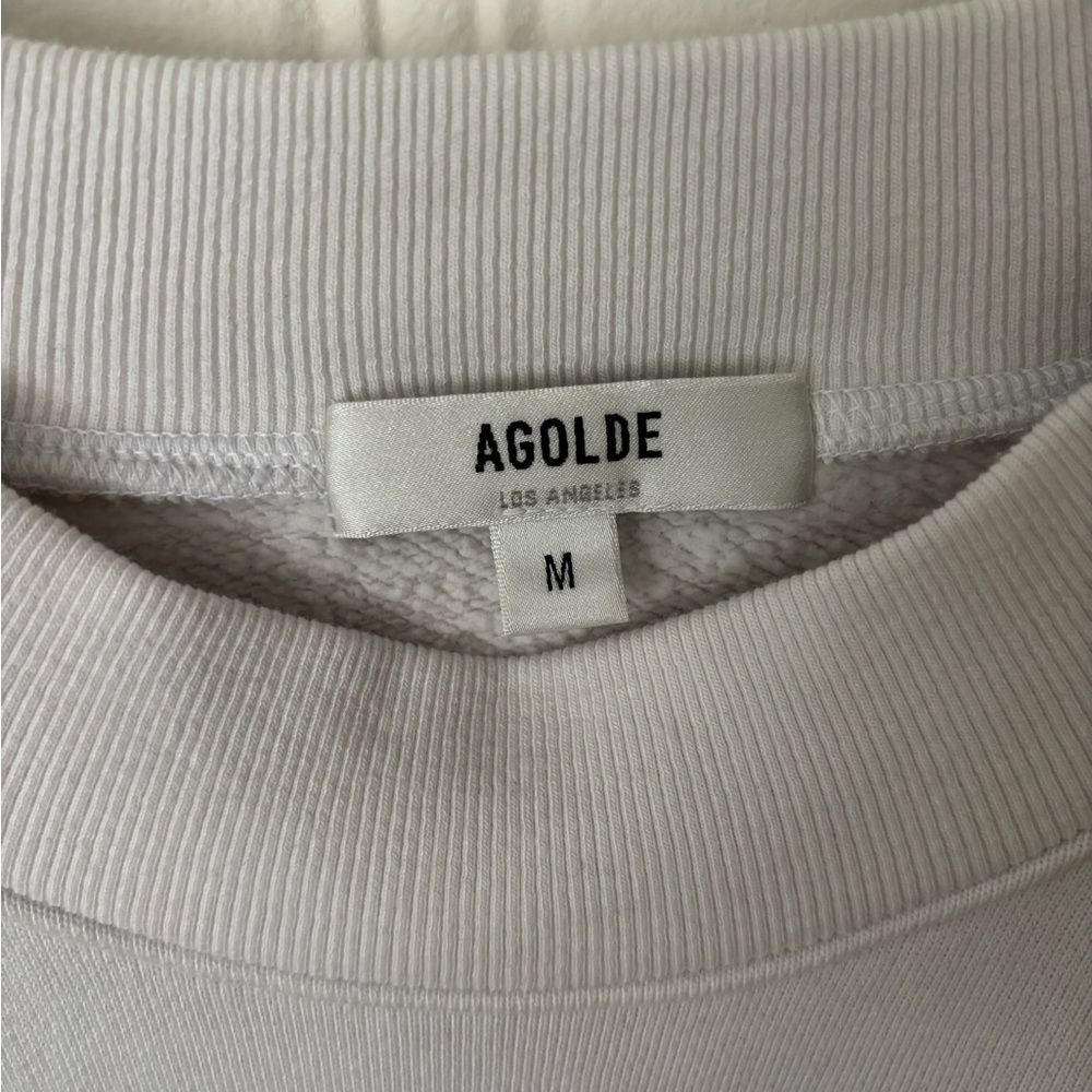 AGOLDE T-shirt sweatshirt French Terry Cotton Boxy off white Puff Shoulders.